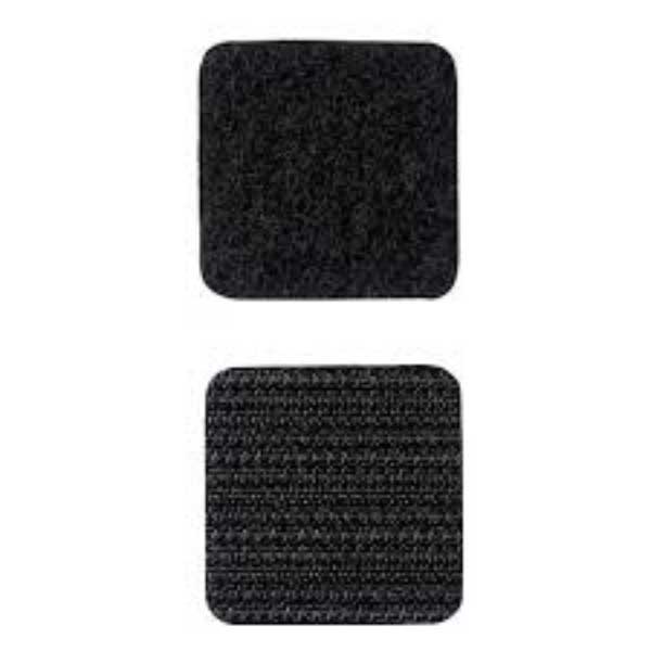Black High Tack Rubber Adhesive Fastener Squares Hook & Loop 