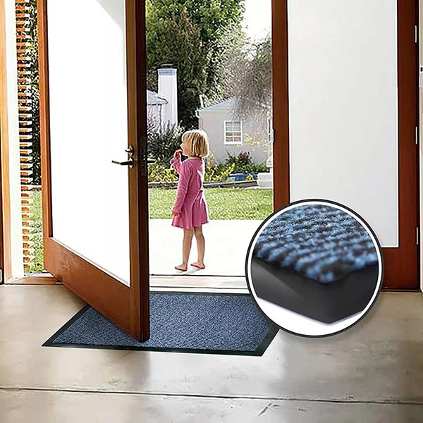 Blue Black Heavy Duty Barrier Mats Non Slip Rubber Mat Hard Wearing Indoor And Outdoor