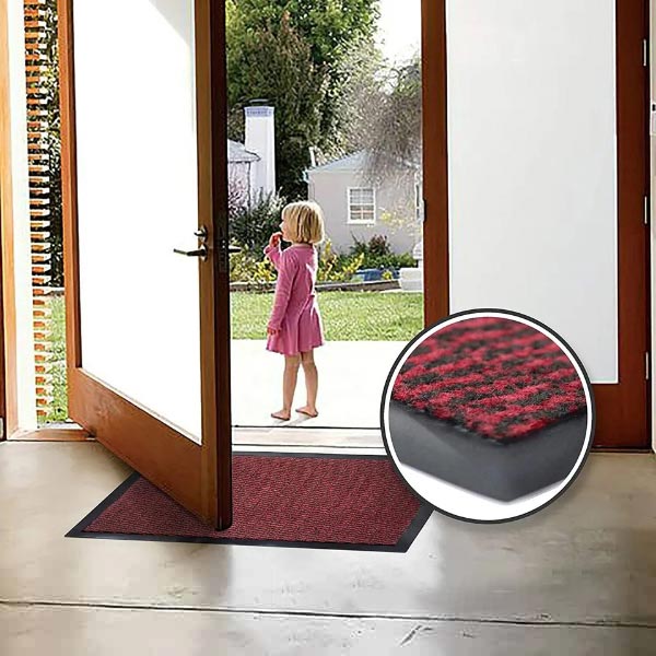 Red Black Heavy Duty Barrier Mats Non Slip Rubber Mat Hard Wearing Indoor And Outdoor